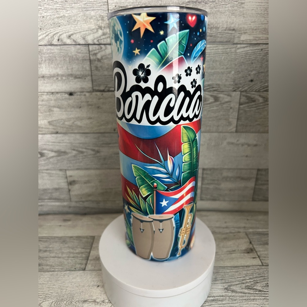 Colorful Boricua 20oz Stainless Steel Tumbler